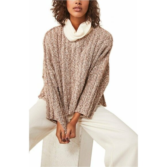 Free People NWT Sweater XS Mauve Good Day Pullover Oversized Extra Small - Picture 1 of 6